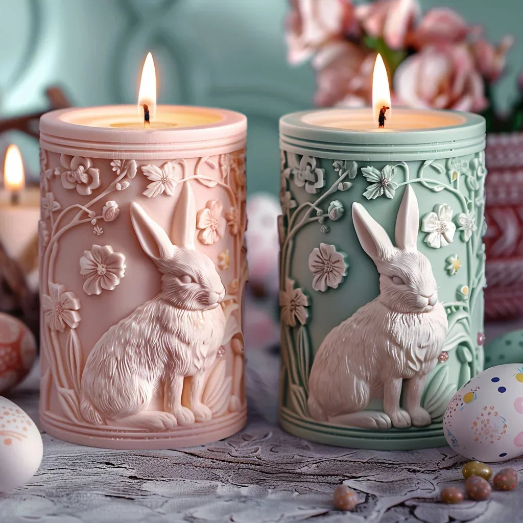 DIY elk relief cylindrical candle silicone mold sika deer flower relief resin mould Forest sika deer gypsum molds Christmas gift