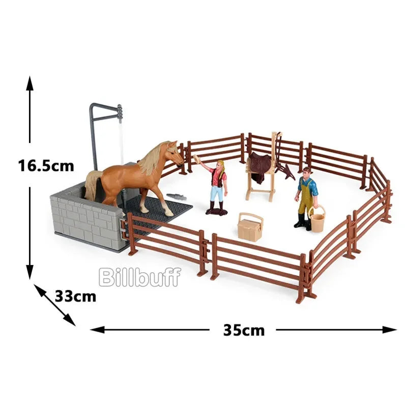 DIY Horse Race Model Horseman Farm Animal Figurines Action Ma Chang takes a shower Emulation Toys for Children Christmas Gift