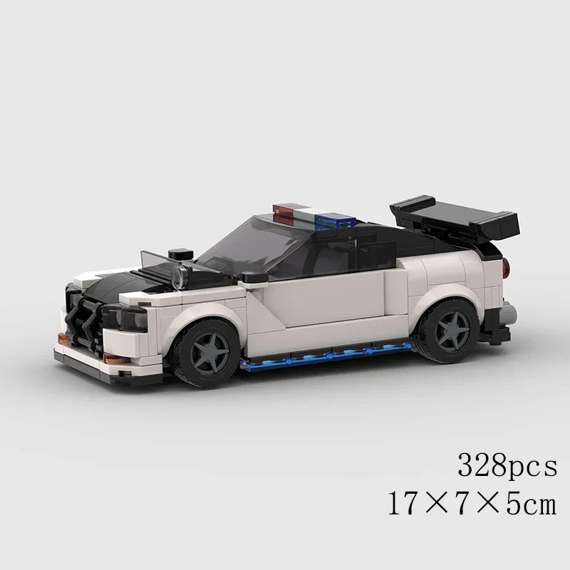 MOC Car Speed R34 488 Pickup R32 Racing Vehicle Model Building Block Super Race brick Christmas Gift City Technical rally sport