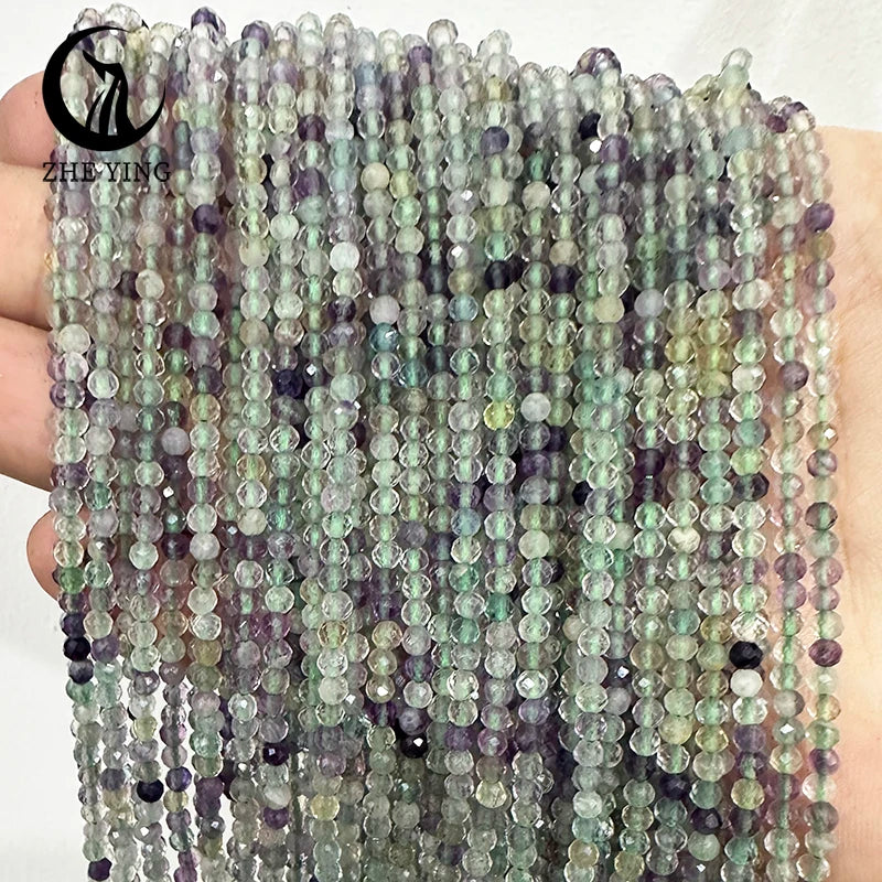AAA Colorful Tourmaline Stone Beads Loose Spacer Faceted 3mm Beads for Jewelry Making DIY Bracelet Accessories 15''