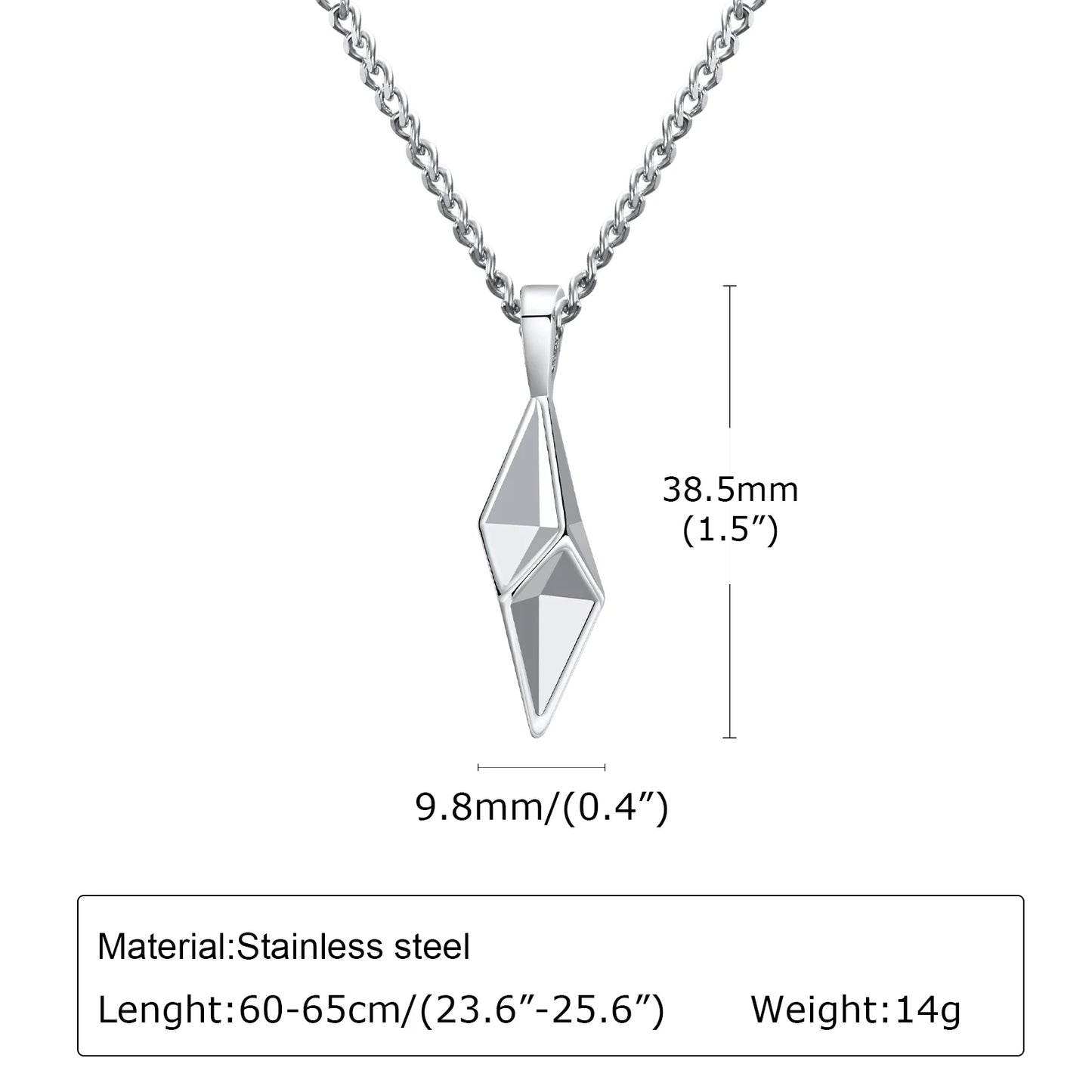 Vnox Star 4-Pointed Necklaces for Men, Stainless Steel Geometric Pendant Collar Valentine's Father's Day Birthday Gifts to Dad