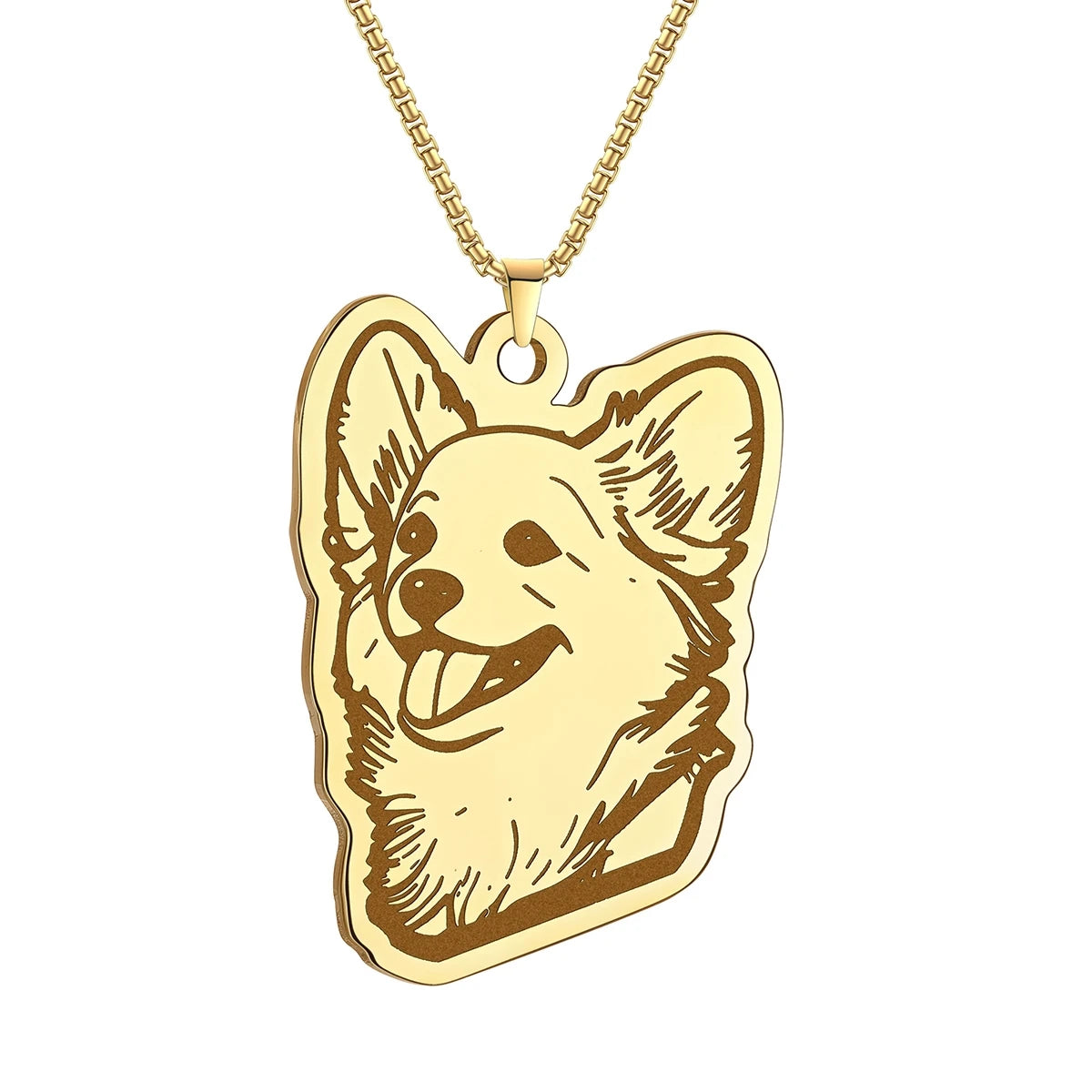 Kinitial Cute Dog Puppy Pendant Necklace For Women Men Stainless Steel Charm Necklace Wholesale Christmas Gift Jewelry