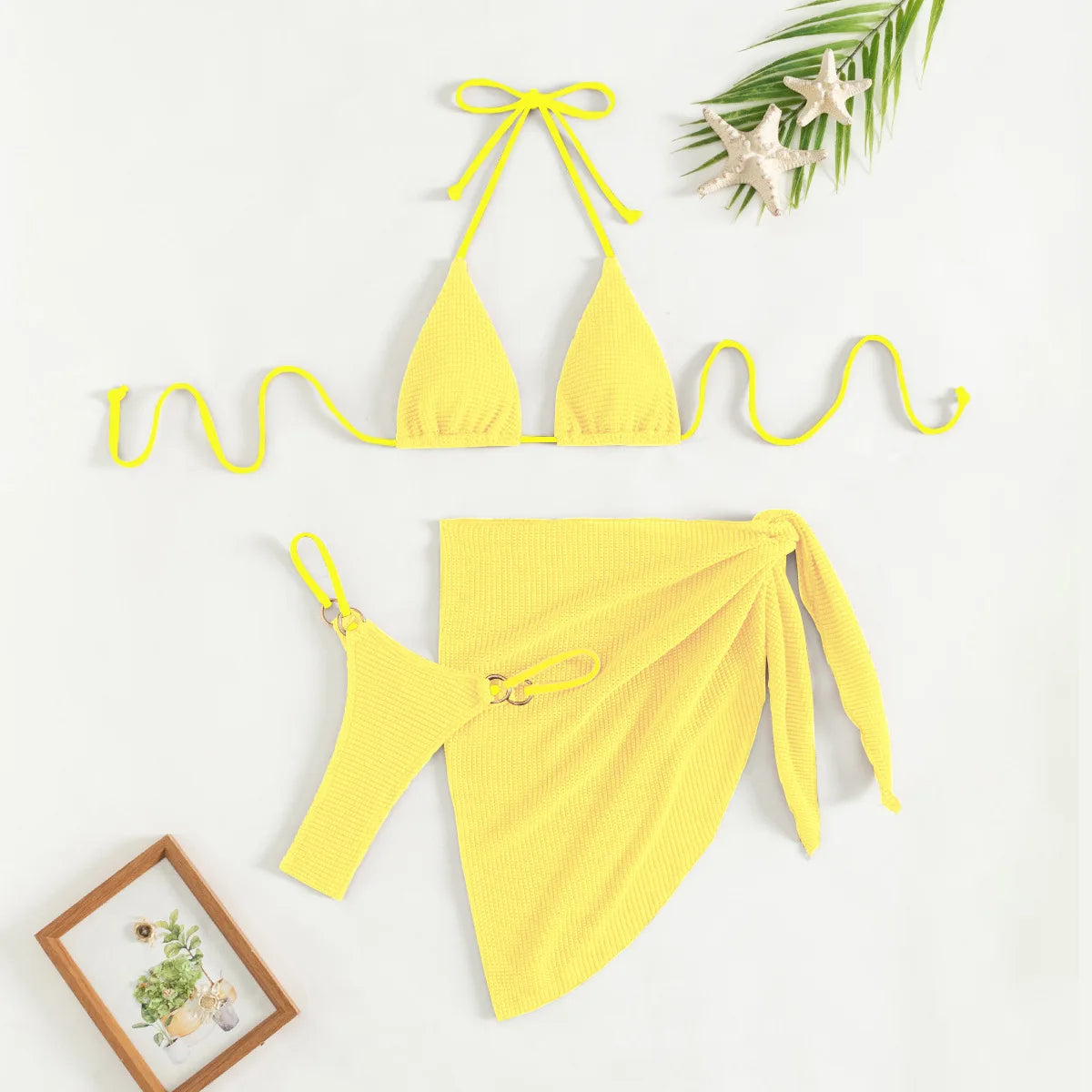 Sexy Brown Bikini Set 2025 Women Halter Push Up Bra Skirt 3 Piece Swimsuit Summer Bathing Suit Cover Up Thong Swimwear Biquini