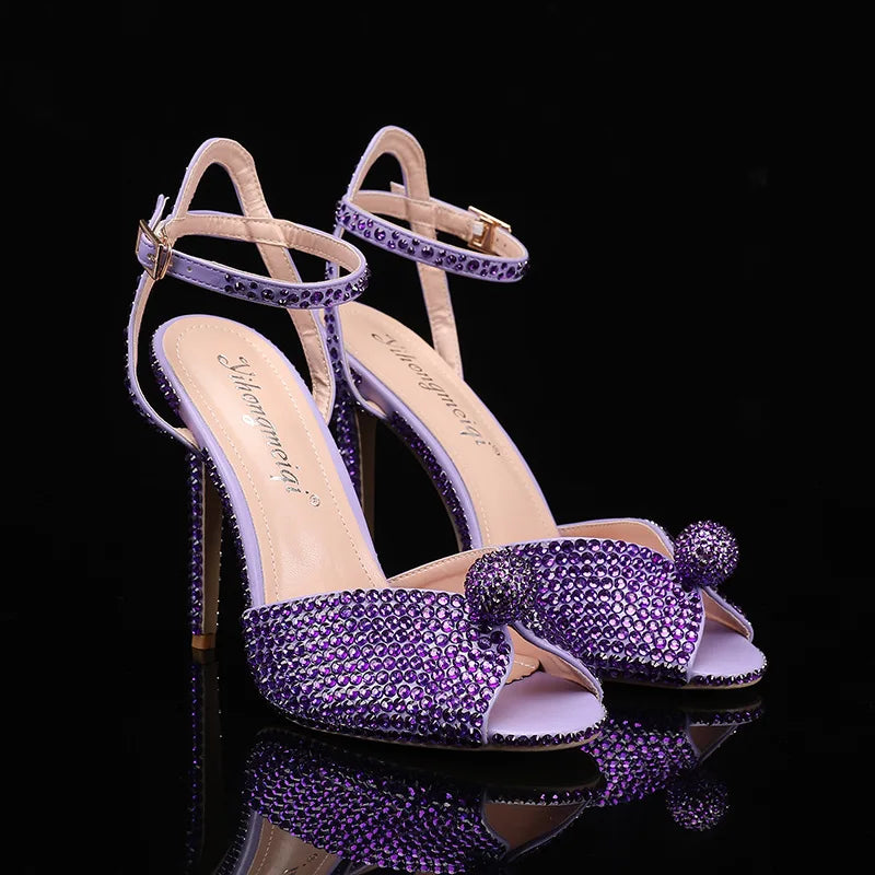Fashion High Quality Wedding Shoes Women Pearls Studs Luxury Peep Toe White High Heels Buckle Designer Woman Sandal 43 Zapatos