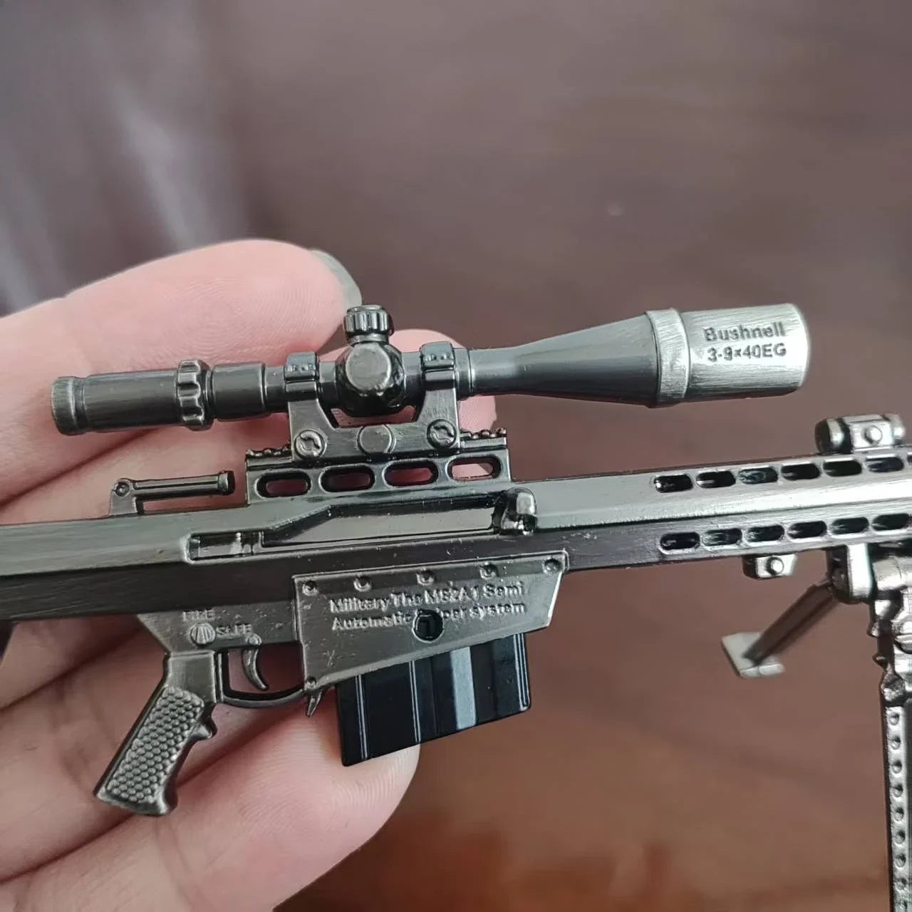 Detachable magazine alloy mini Barrett pistol 17CM sniper rifle model gun desktop decoration for boys, adult Christmas gift