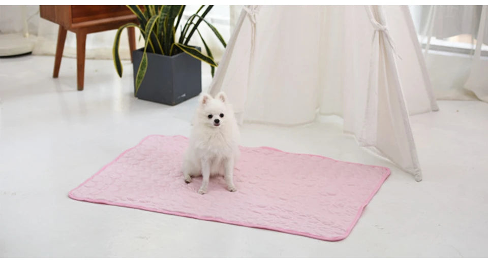 DualPet Dog Cat Summer Cooling Pad Mat Washable Puppy Big Dog Ice Gel Bed Mattress Cool Mascotas Cushion Blanket