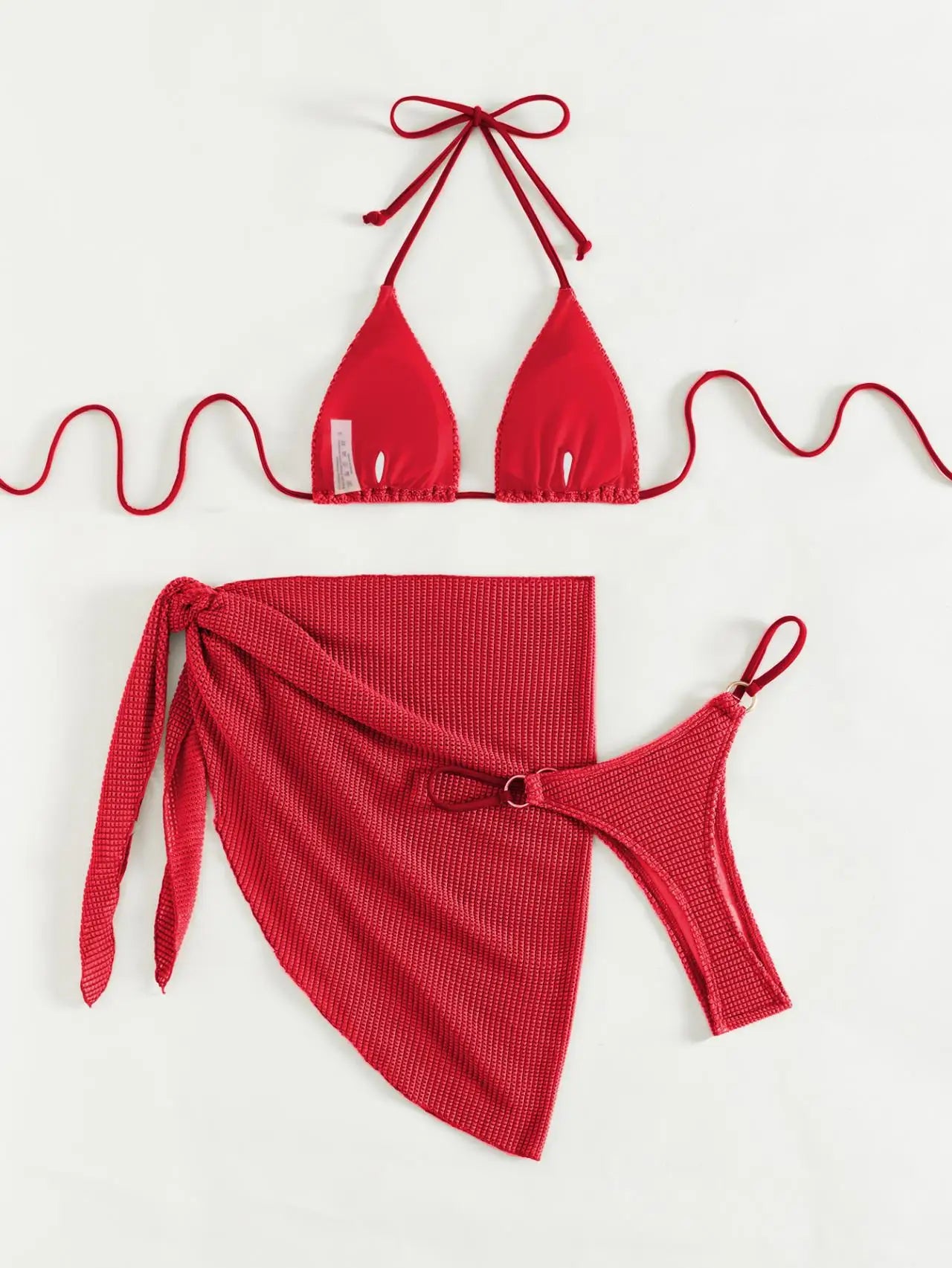 Sexy Brown Bikini Set 2025 Women Halter Push Up Bra Skirt 3 Piece Swimsuit Summer Bathing Suit Cover Up Thong Swimwear Biquini