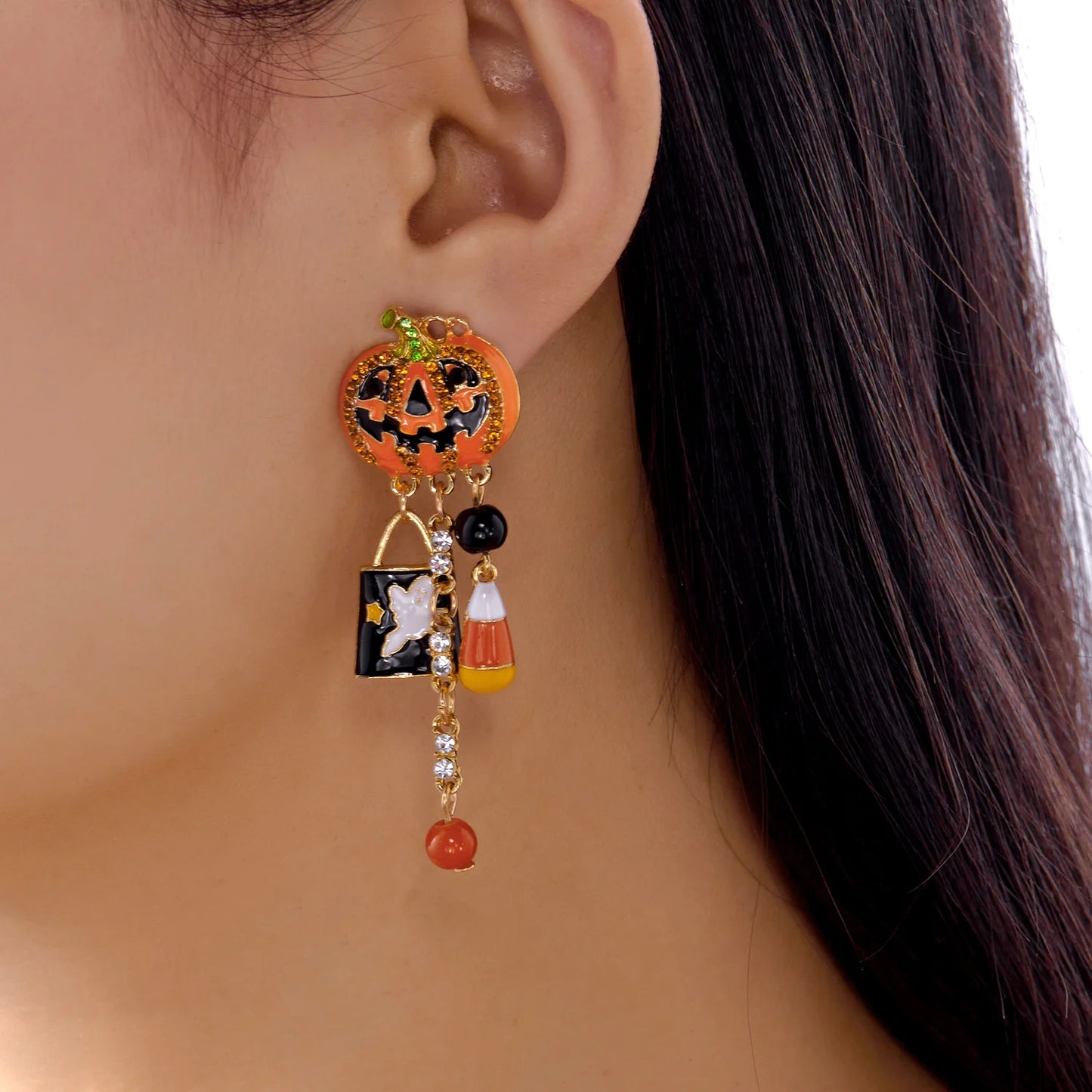 Creative Halloween Earrings For Women Zinc  Halloween Pumpkin Earrings Dangle Fashion Pumpkin Earrings Halloween Jewelry Gift