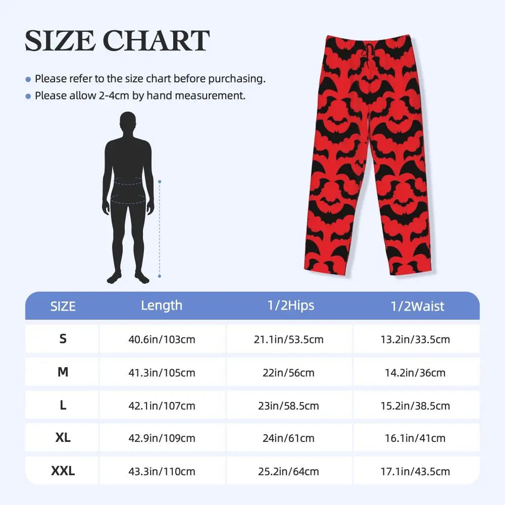 Custom Cute Spooky Halloween Bats Black And Purple Pajama Pants for Men Lounge Sleep Drawstring Sleepwear Bottoms with Pockets