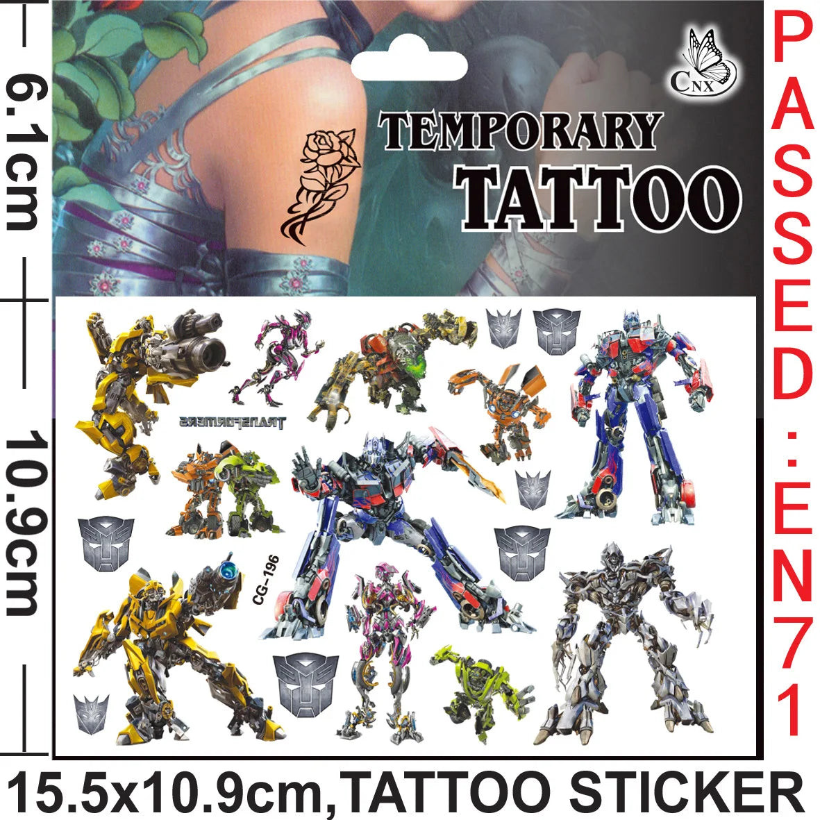 Transformers Tattoo Stickers Waterproof Cute Sticker Anime Birthday Party Supplies Decoration for Kids Reward Toy Christmas Gift