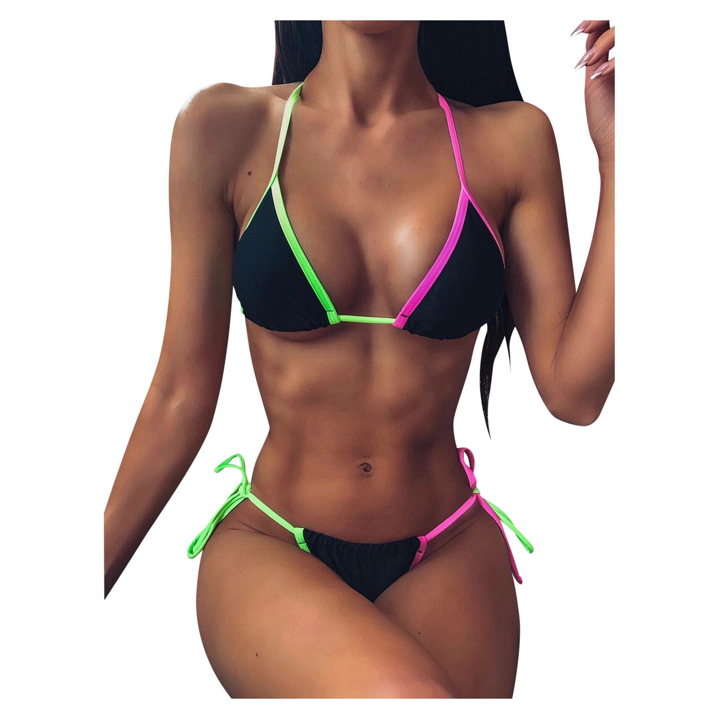 Brazilian Swimsuit Push-Up Bra Swimwear Side Bandage Bikini Women Swimwears Tankinis Set Front Ruched G String Thong Swimsuit