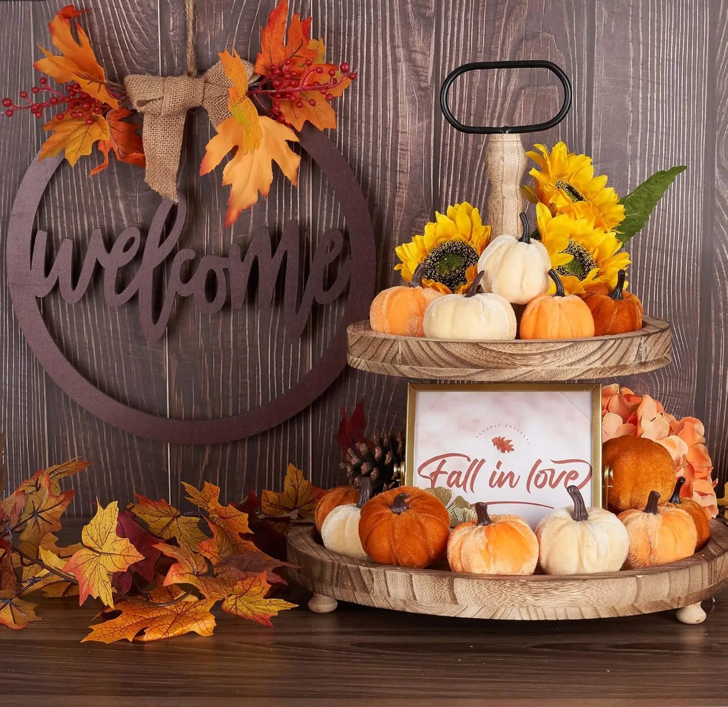 12pcs Pumpkin Decor Velvet Artificial Pumpkin Fall Pumpkin Decor For Autumn Thanksgiving Harvest Festival Halloween Decoration