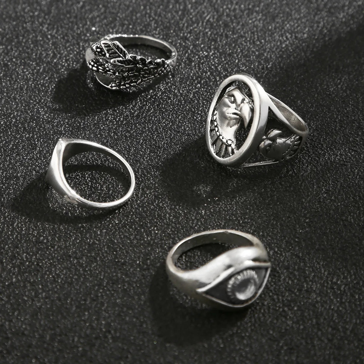 Vintage Devil Eye Ring Set For Man Punk Charm Eagle Ring Set Jewelry Cool Stuff Male Gift Accessories Wholesale