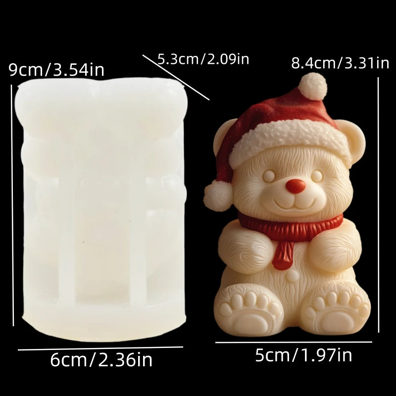 Love Owl Candle Silicone Mold Wear Christmas Hat Owl Resin Mold Christmas Heart Owl Gypsum Mould Craft Molds Christmas Gift
