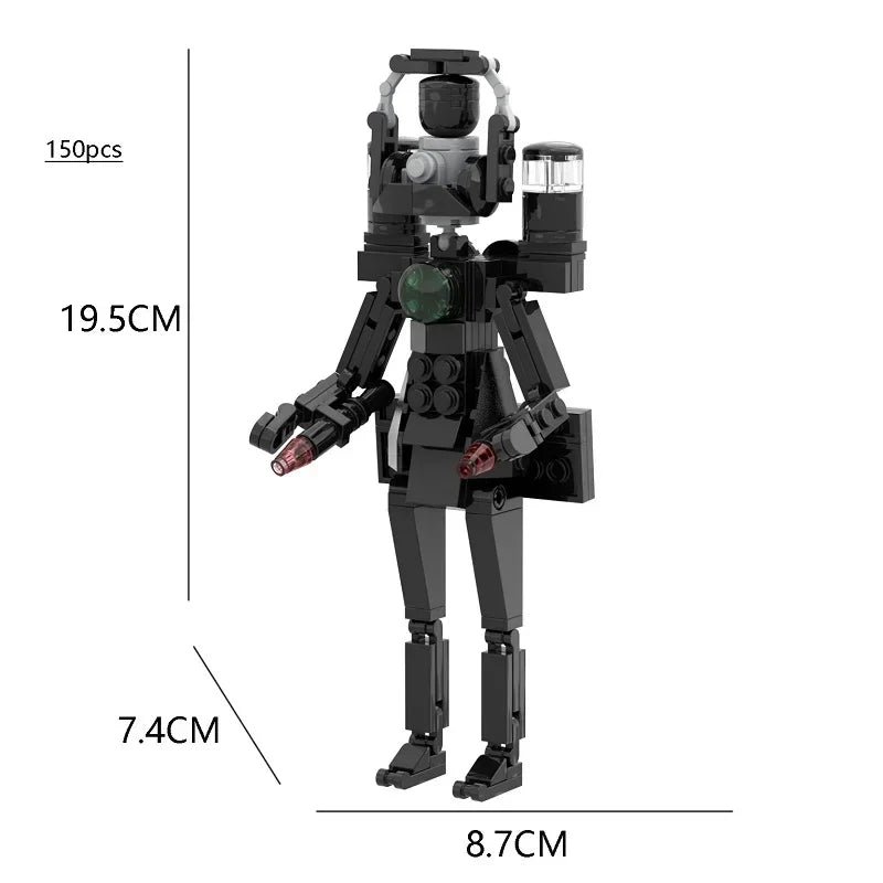 New Skibidi Toilet Titan Guitor Speaker Man Building Blocks Set With Battle-axe Creative DIY Bricks Toys For Boys Christmas Gift