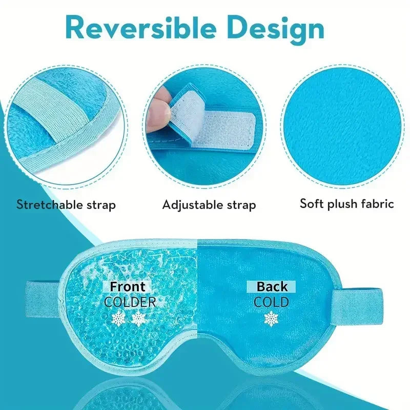 PVC Eye Mask Cooling Eye Mask Hot Cold Compress Gel Beads Eye Mask for Puffy Eyes Dark Circles Reduce Eyes Dry Sleep Eyes Mask