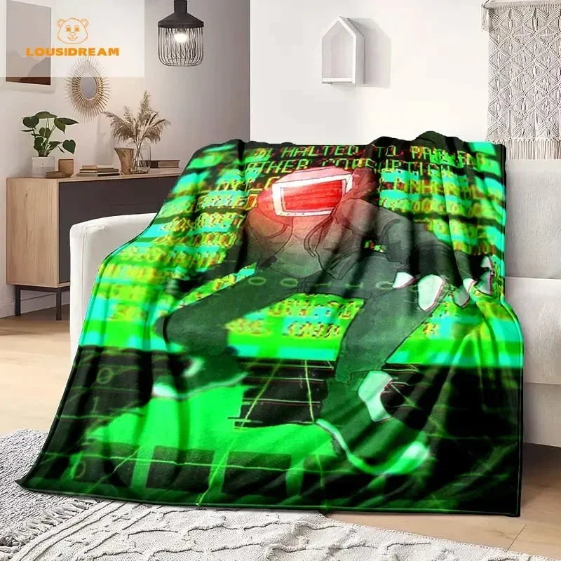 Skibidi Toilet Funny Flannel Blanket Flannel Warm Blanket Adults 3D Printed Coverlet Man Cave Sofa Camping Decor Christmas Gift