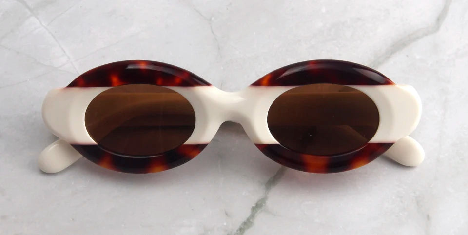 Luxury Thick Mixed Acetate Oval Polarized Sunglasses Women Trendy UV Protection Eyewear Stylish Shield For Men lentes de sol