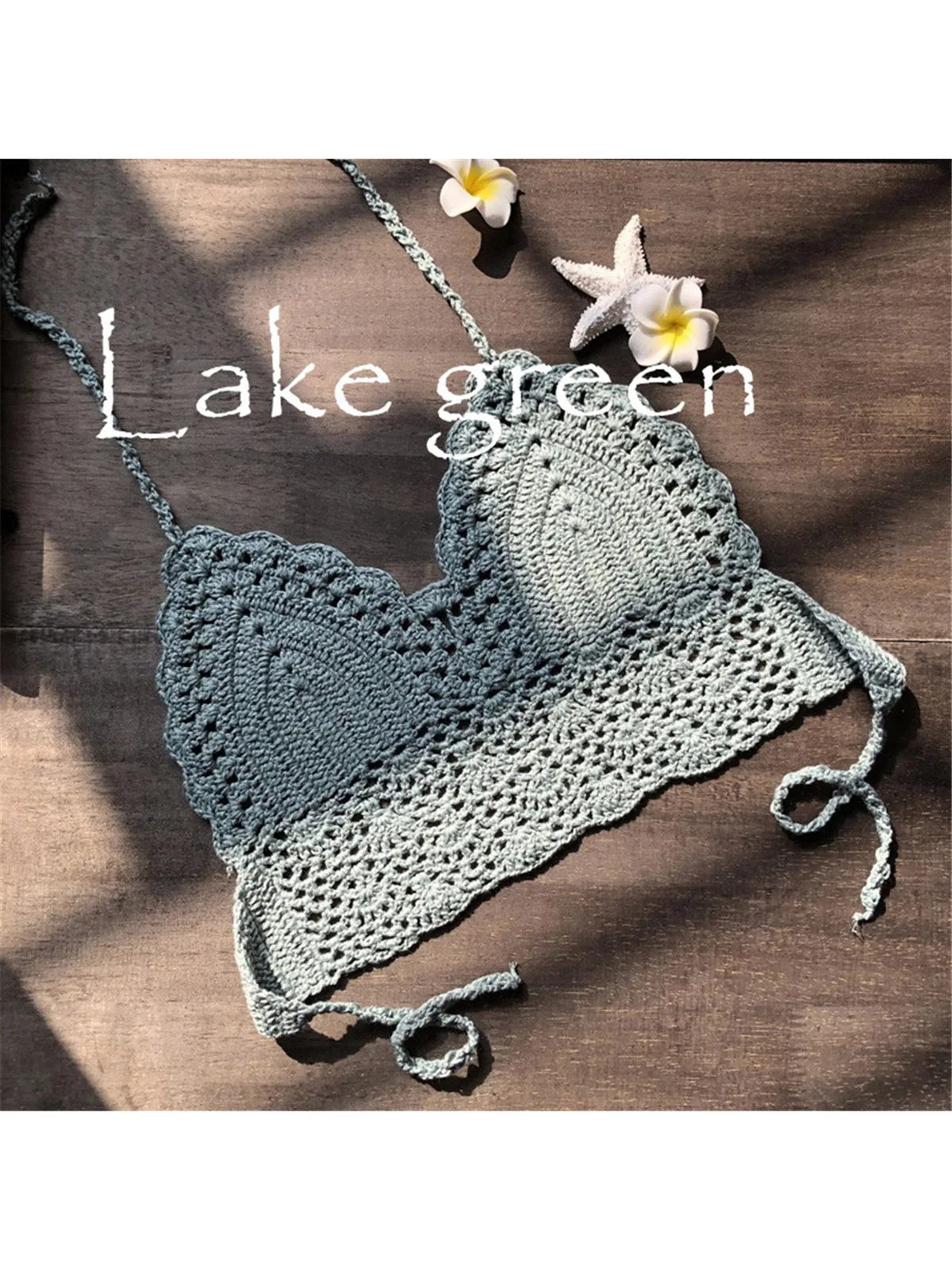 S - XL 9 Colors Crochet Knitted Bikini Top Female Swimsuit Women Swimwear Bather Bathing Suit Swim Hollow Out Beach Top V4193