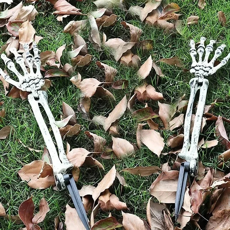 1-4PCS Halloween Simulation Skeleton Hand Prop Halloween Yard Floor Insert Ghost Hand Hand Bone Ghost Festival Dress Up Props