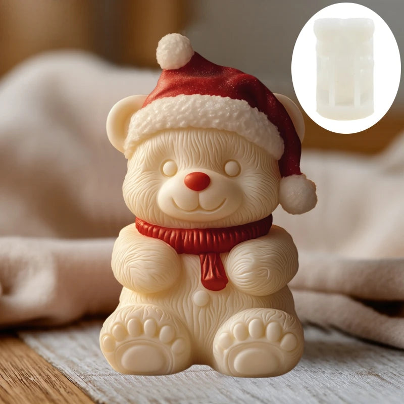 Love Owl Candle Silicone Mold Wear Christmas Hat Owl Resin Mold Christmas Heart Owl Gypsum Mould Craft Molds Christmas Gift