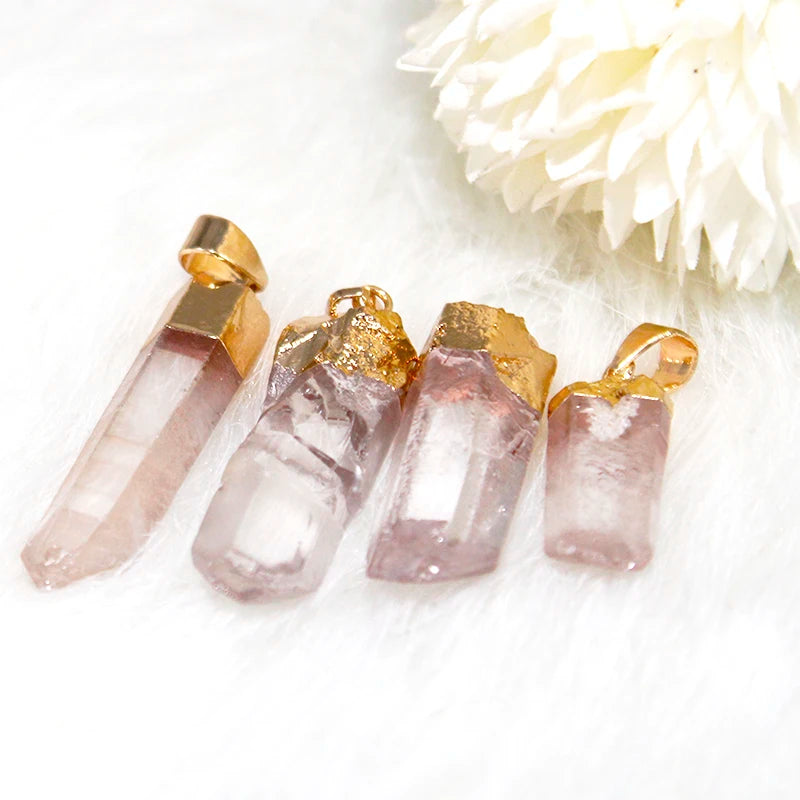 Irregular Natural Clear Quartz Healing Crystal Point Pendant Necklace Mother's Day Gift