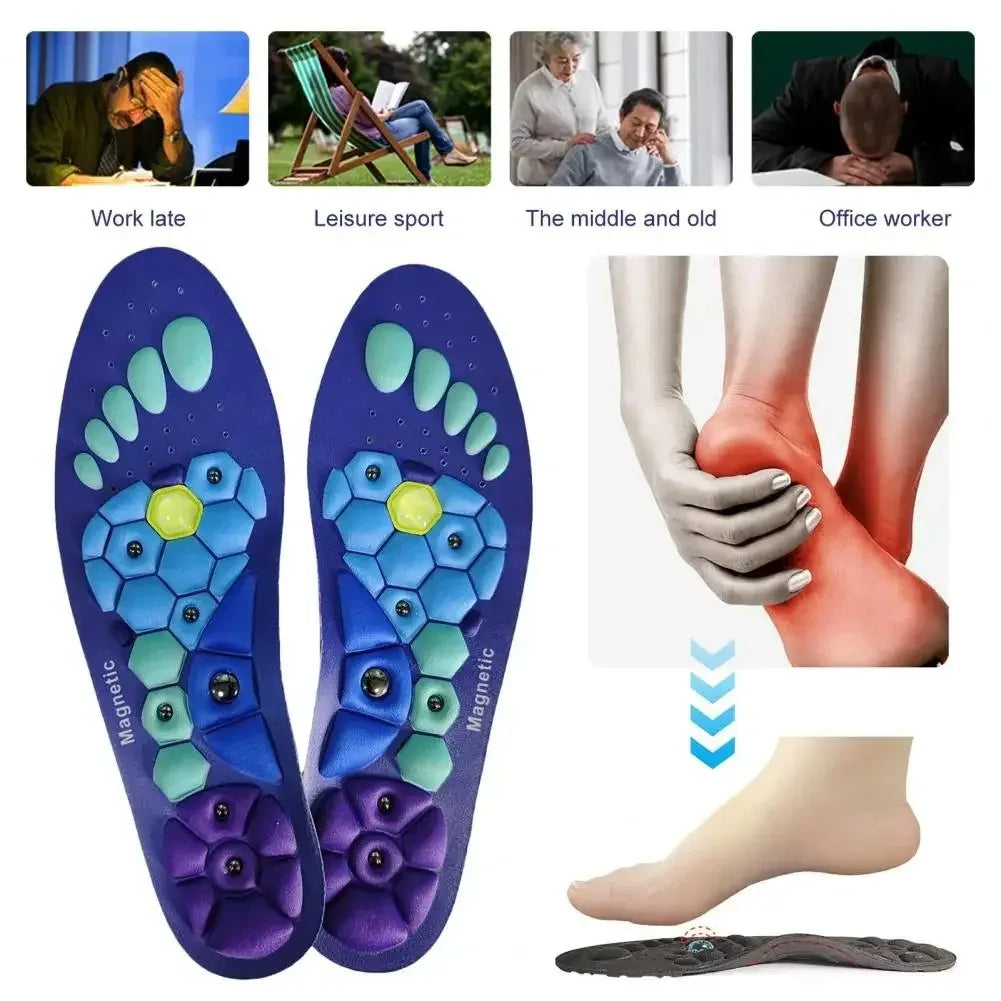 Magnetic Comfortable Acupoint Massage Insoles for Men Women EVA Foot Massage Sports Arch Support Insoles Orthopedic Shoe Inserts