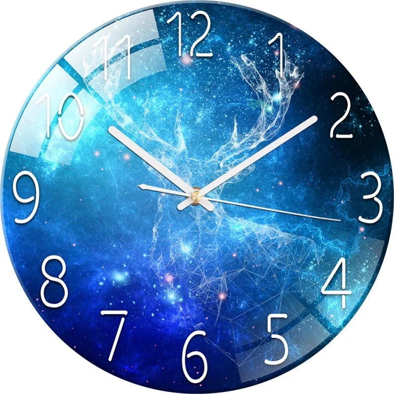 Creative European Style Clocks Living Room Free Perforated Wall Clock Household Silent Bedroom Quartz Clock Digital Wall Clock