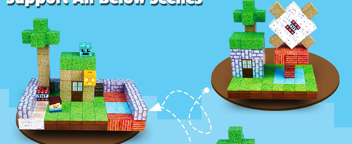 Magnetic Building Blocks DIY Magnets Toys Mine World Magnet Cubes Stacking STEM Toys Construction Toys Children's Christmas Gift