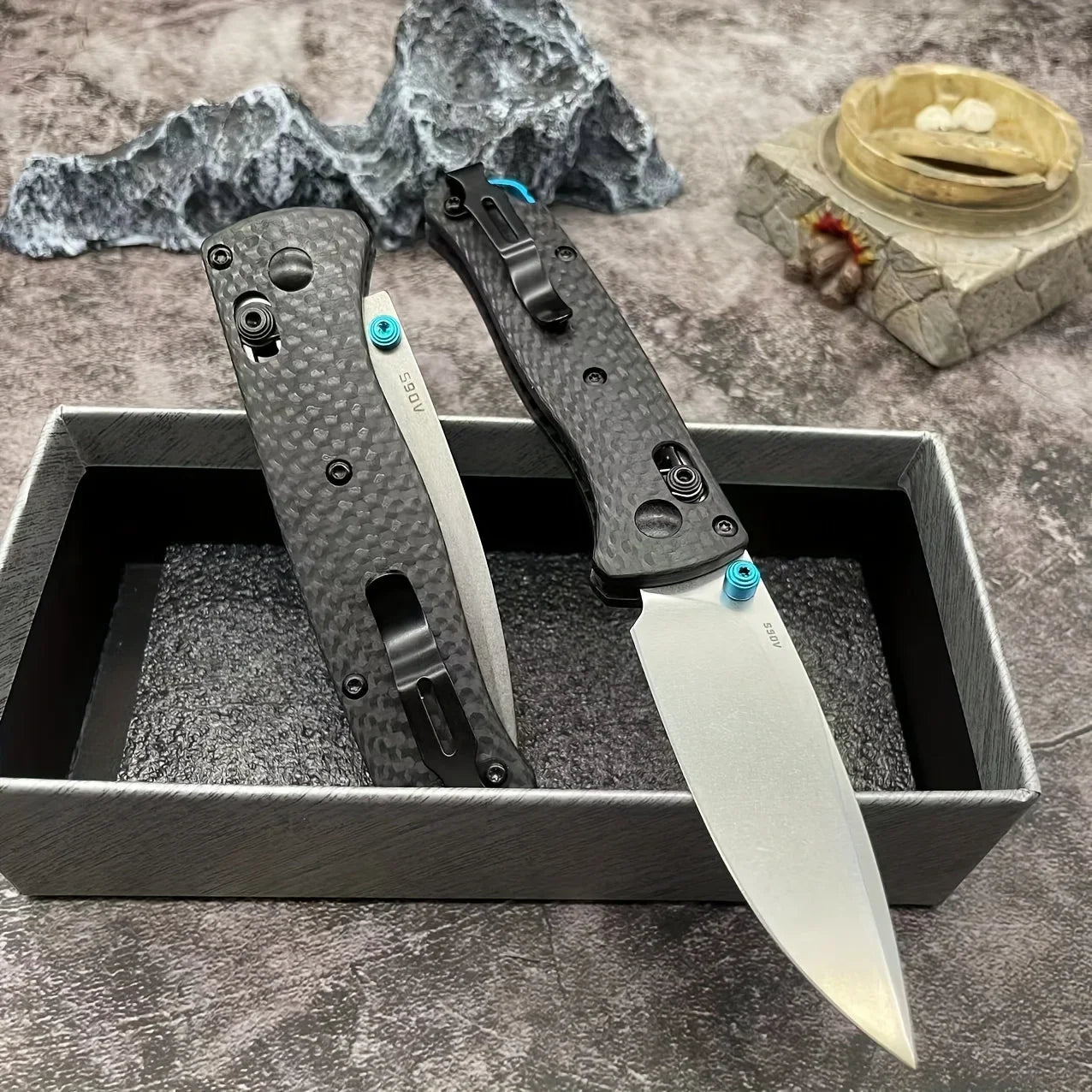BM 535-3/533-3 Bugout AXIS Folding Knife Carbon Fiber Handles Outdoor Camping Hunting Pocket Tool with Box Christmas Gift
