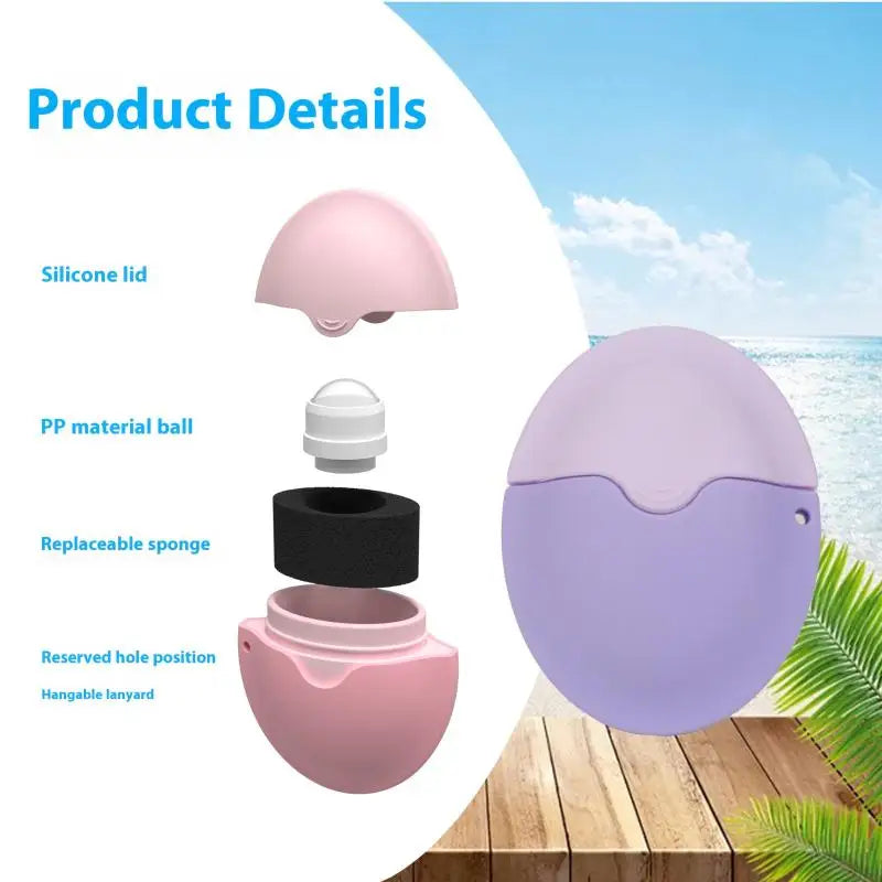 Silicone Suncream Roller Applicator Refillable Oval Isolation Lotion Cream Bottles Stitching Color Cosmetics Tool Travel