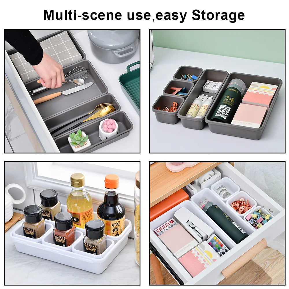 Storage Drawer Storage Box 8pc/set Make Up Organizer Box Kitchen Bathroom Storage Trays Closet  Cover Sundries Jewellery Holder