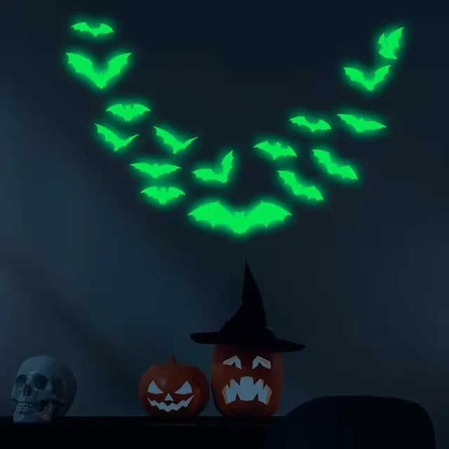 Halloween Night Light Wall Stickers Peeping Night Light Eyes Stickers Ghost Decoration Stickers Fluorescent Horror Wall Stickers