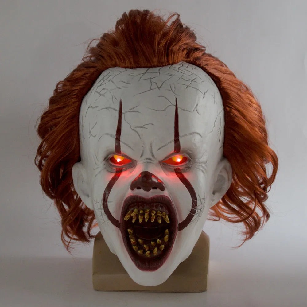 Creepy Pennywise Joker Mask Cosplay Horror Evil Demon Clown Killers Latex Helmet Halloween Carnival Party Costume Props Gifts