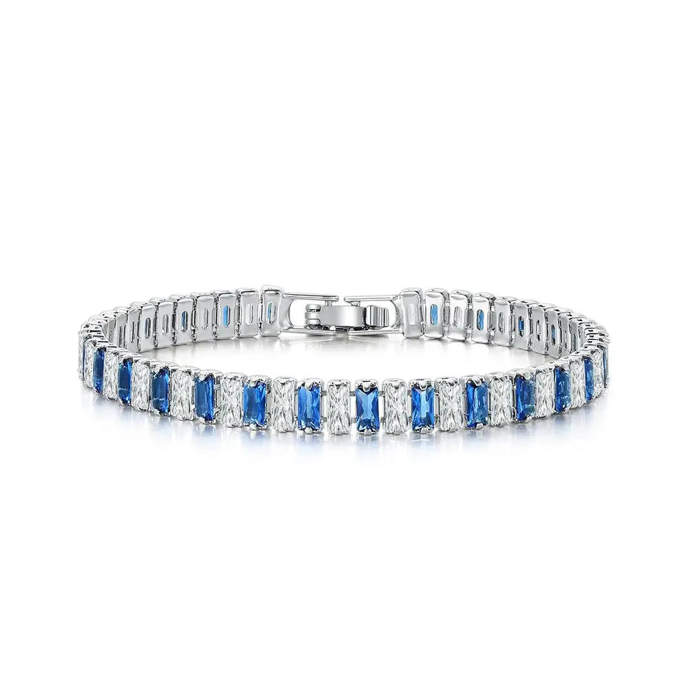 Rainbow Crystal Tennis Zircon Bracelets for Women Men Trendy Unisex Accessories Squares CZ Chain on Hand Classic Jewelry H167