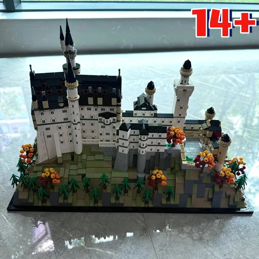 MINISO Castle Architectural Model Kit Fit 21063 Building Blocks Set Neuschwanstein Forest Landscapefor Adults Christmas Gift