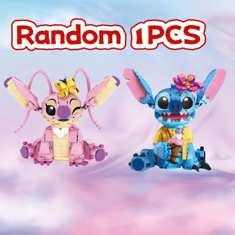 Christmas Stitch Angel CP Building Blocks 2025-Large Piece Cartoon Toys Moving Ears Kids Assembly Birthday Gift for Boys Girls