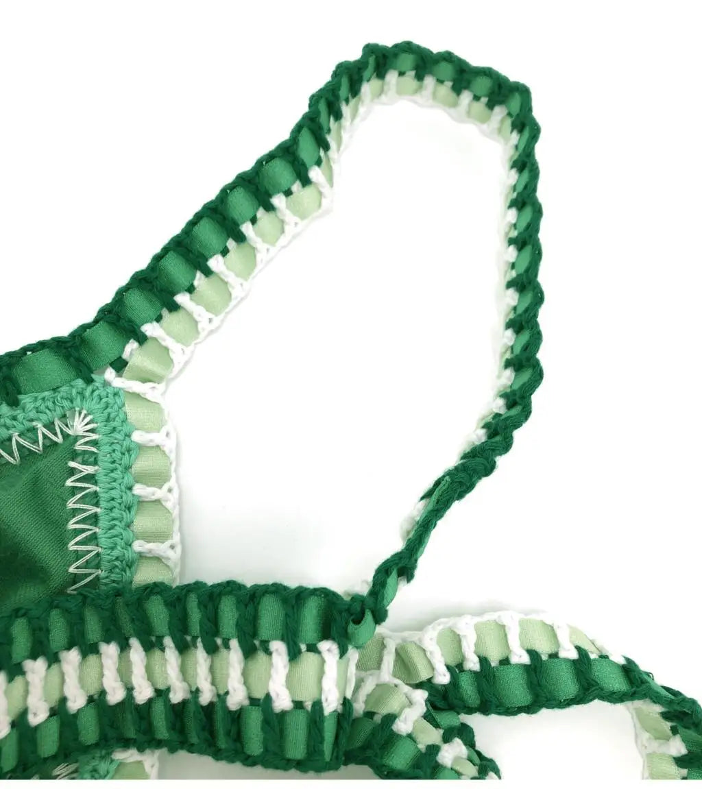 Women Green Velvet Bikini Sexy Crochet Swimwear For Young Girls Micro Bikinis Set Triangle Bathing Suit Luxury Swimsuit Mujer