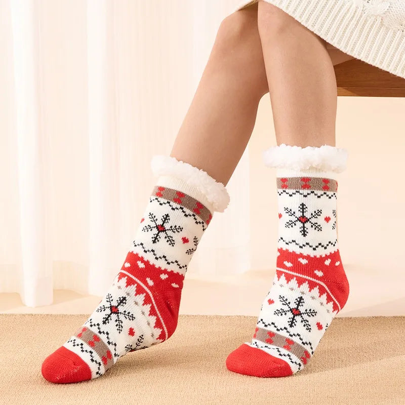 Christmas Elk Floor Socks Xmas Winter Fleece Sleeping Carpet socks Merry Christmas Gift Feliz Navidad Happy New Year 2026