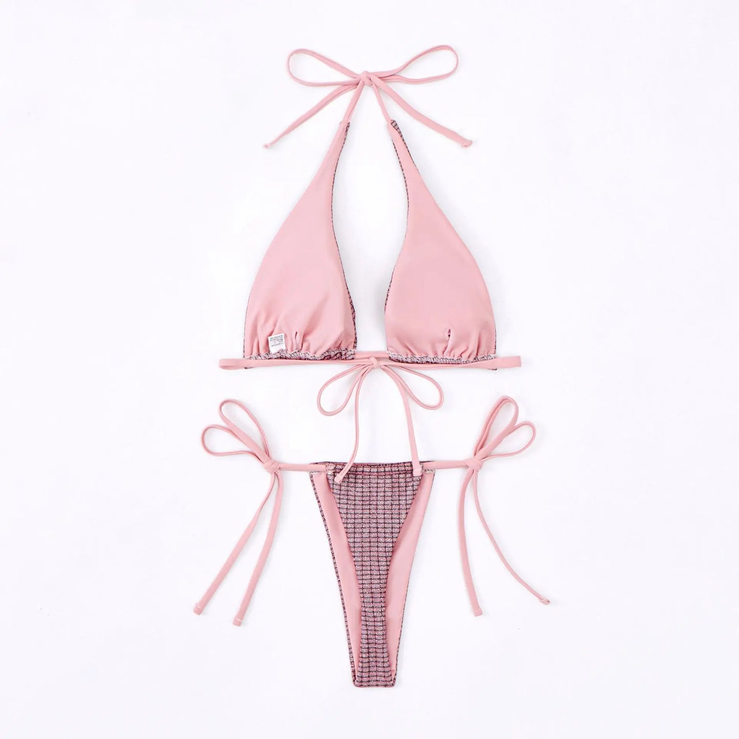 sexy glitter halter string triangle micro mini bikinis sets two pieces bathing suit beach wear women thong swimsuits biquini