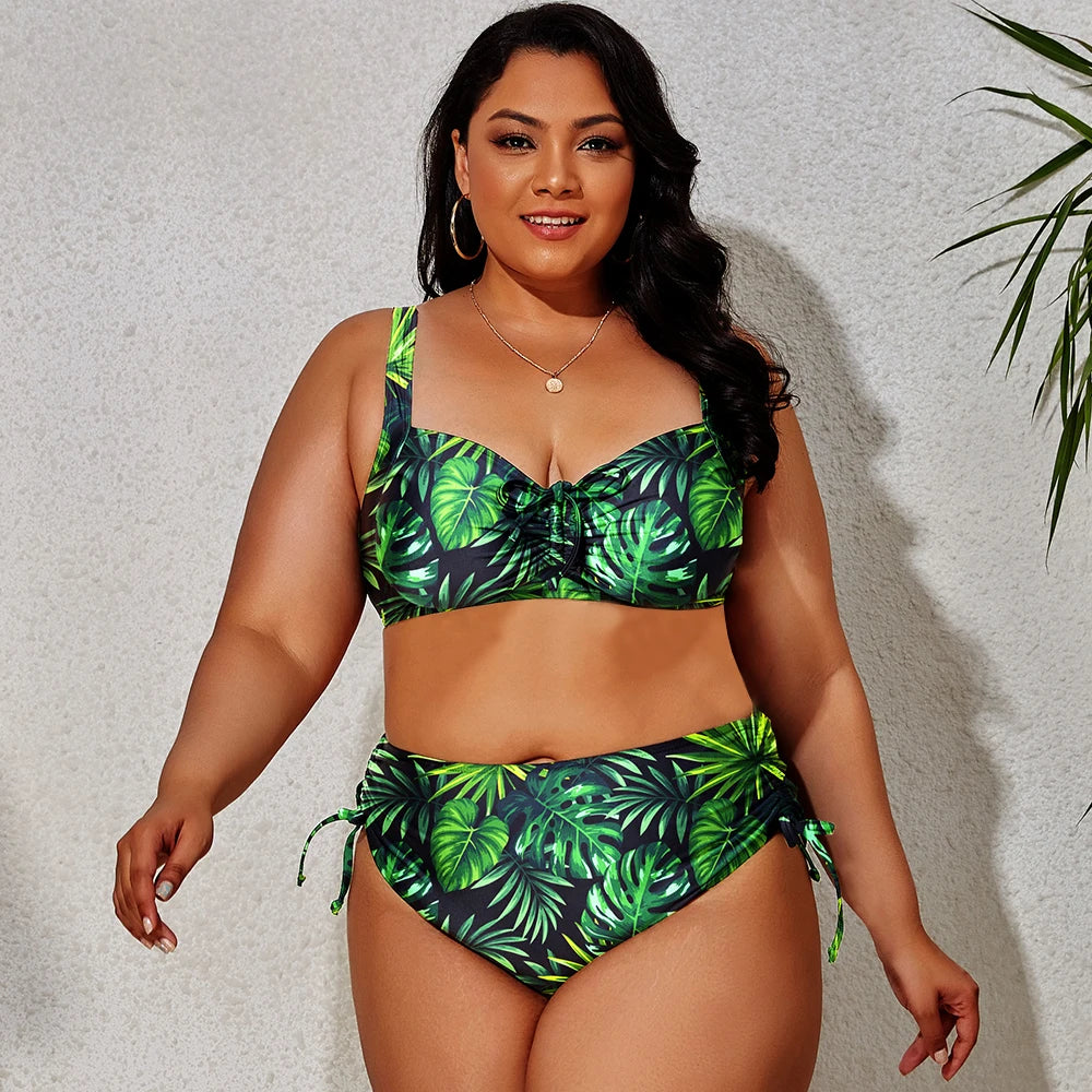 2023 Push Up Bikinis Set Women Swimwear Plus Size High Waist Swimsuit Larges Big Plussize Swimming Suits Bathing Beachwear New