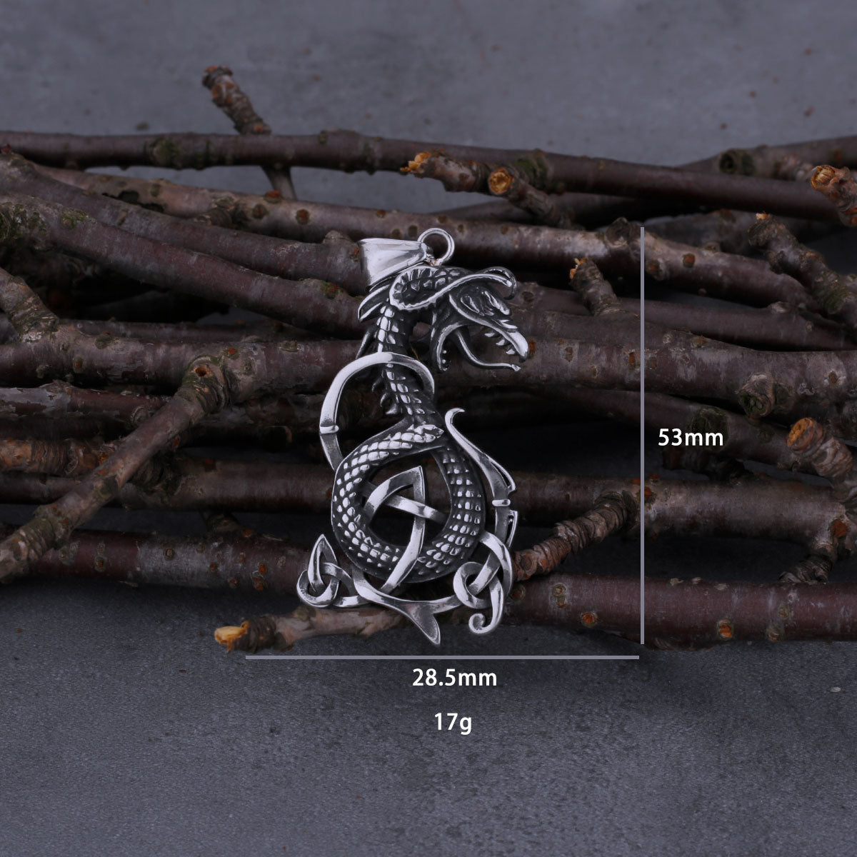Nordic Viking Retro Dragon Necklace Men's Rattlesnake Amulet Hip Hop Stainless Steel Dragon Pendant Viking Animal Jewelry Gift