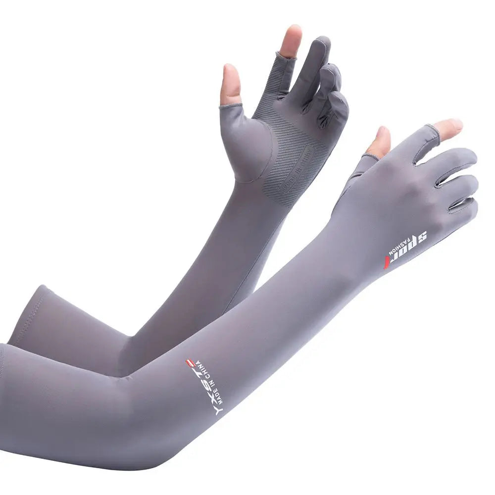 High Quality Ice Sleeve Armguards Anti-UV Breathable Ice Arm Sleeves Five-Fingers Riding Gloves Outdoor Sports Sun Protection