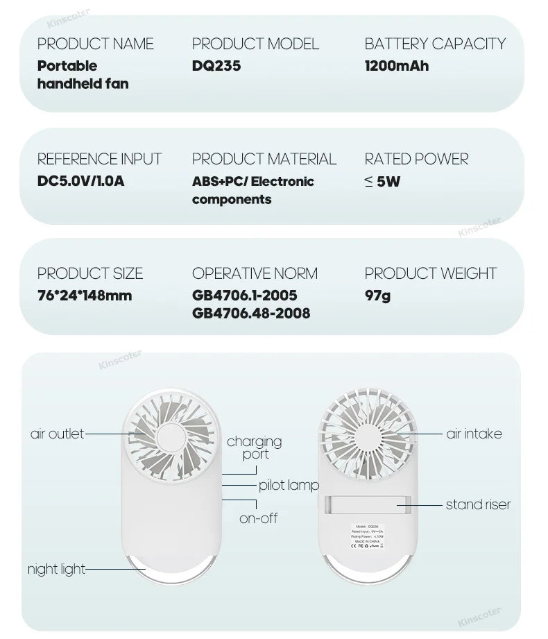 Pockets Mini Portable Fans Handheld USB Rechargeable Hand Fan Mini Desktop Air Cooler Outdoor Fan Cooling Travel Ventilation
