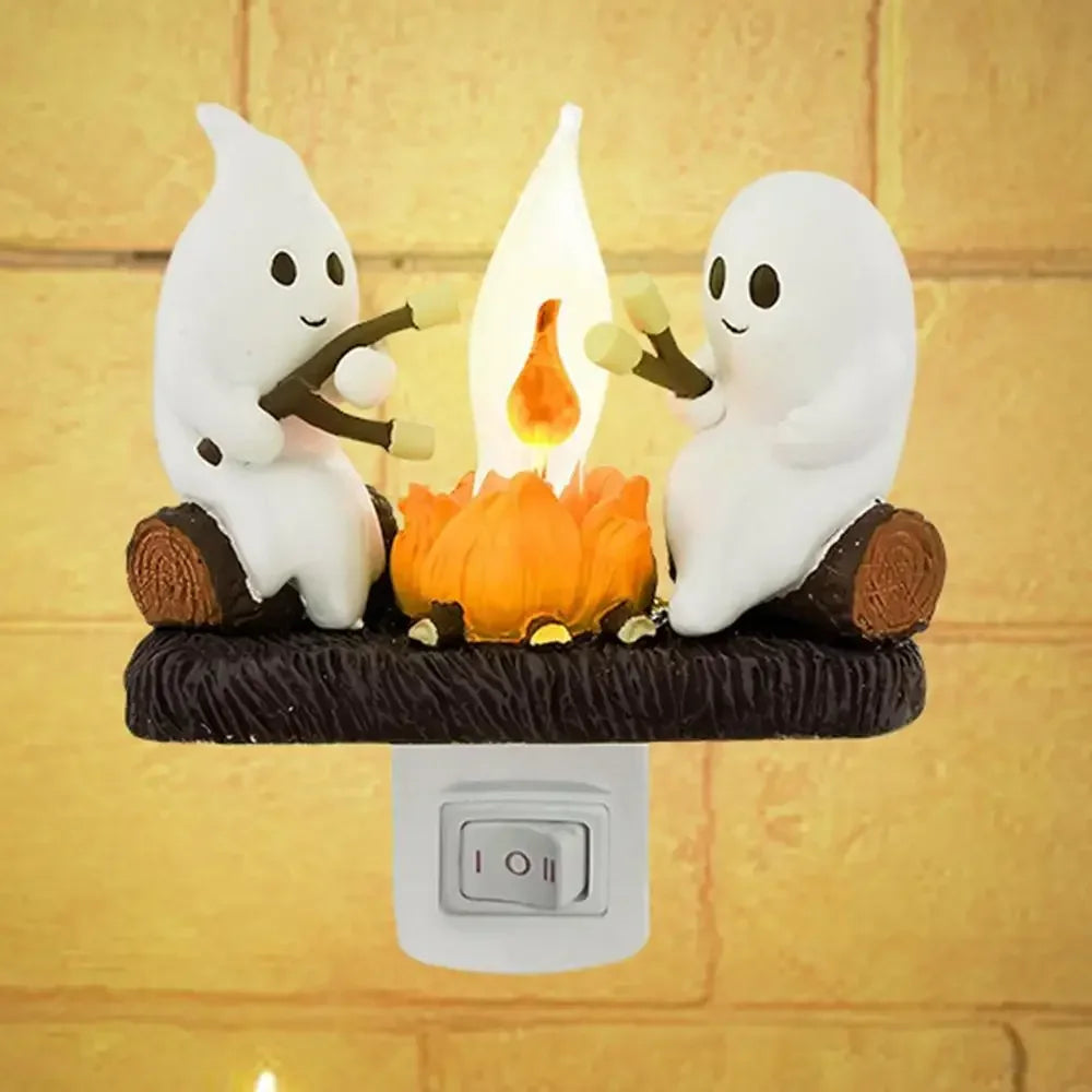 Halloween Decoration 2024 New GHOSTS ROASTING CAMPFIRES MORES Chost Design Lamp Halloween Home Decorations