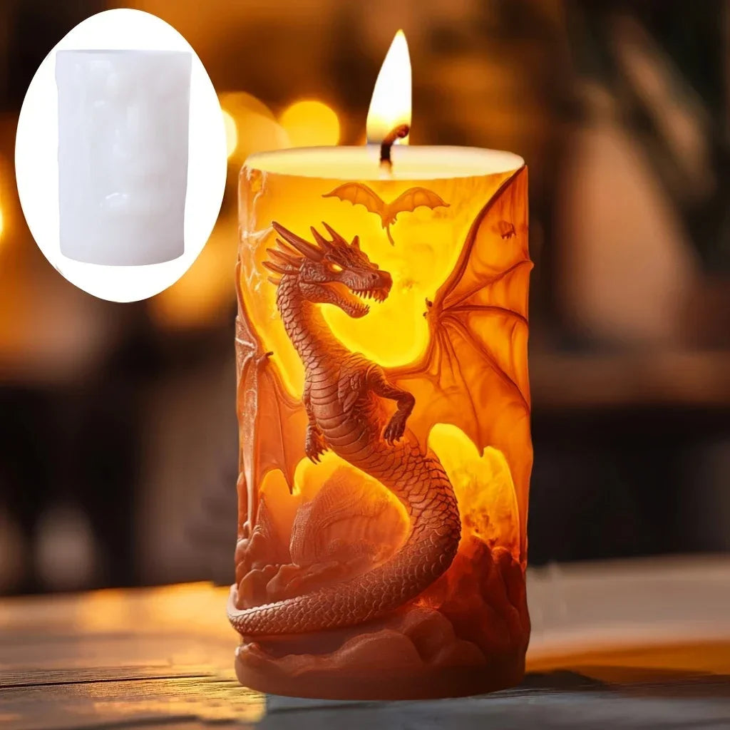 DIY elk relief cylindrical candle silicone mold sika deer flower relief resin mould Forest sika deer gypsum molds Christmas gift