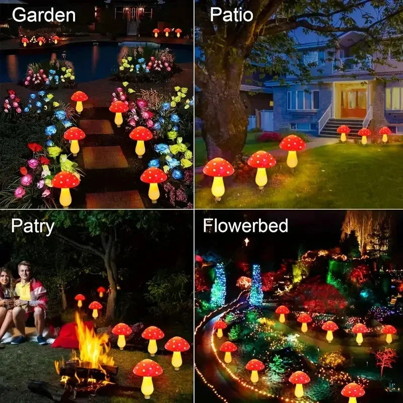 Outdoor Solar Mushroom Lights 8 Modes Garden Holiday Festive Lights for Christmas Yard Camping Pathway Halloween Lighting  Decor