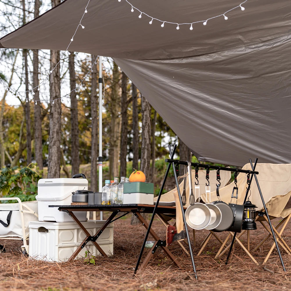 Set of 2 Tarp Poles Telescoping Camping Replacement 3-Section Aluminum Tent Rods for Rain Fly Camping Shelter Awning Canopy