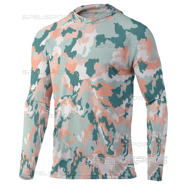 Hoodies Fishing Shirts UPF 50+ Anti-UV Yacht Sea Fish Maillot Beach Gear Lightweight Breathable Angling Tops Wear Running Hood