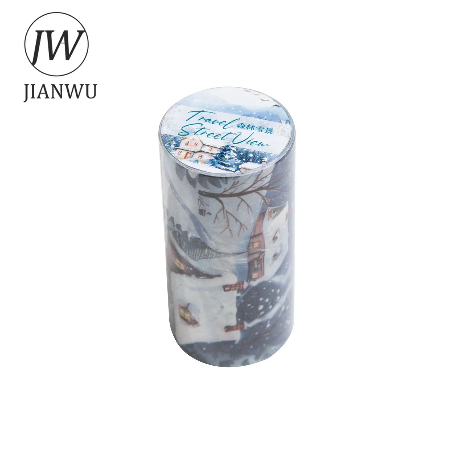 JIANWU 80mm*200cm Road View Series Vintage Travel Flower Landscape Material Collage Washi Tape Creative DIY Journal Stationery